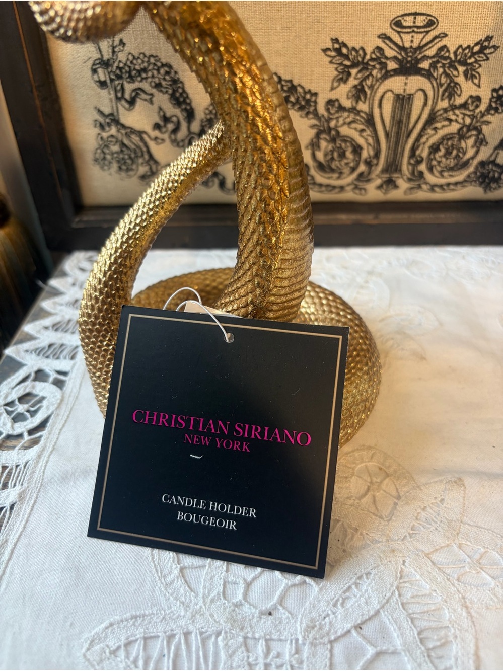 Christian Siriano gold snake candle holder - Picture 5 of 5